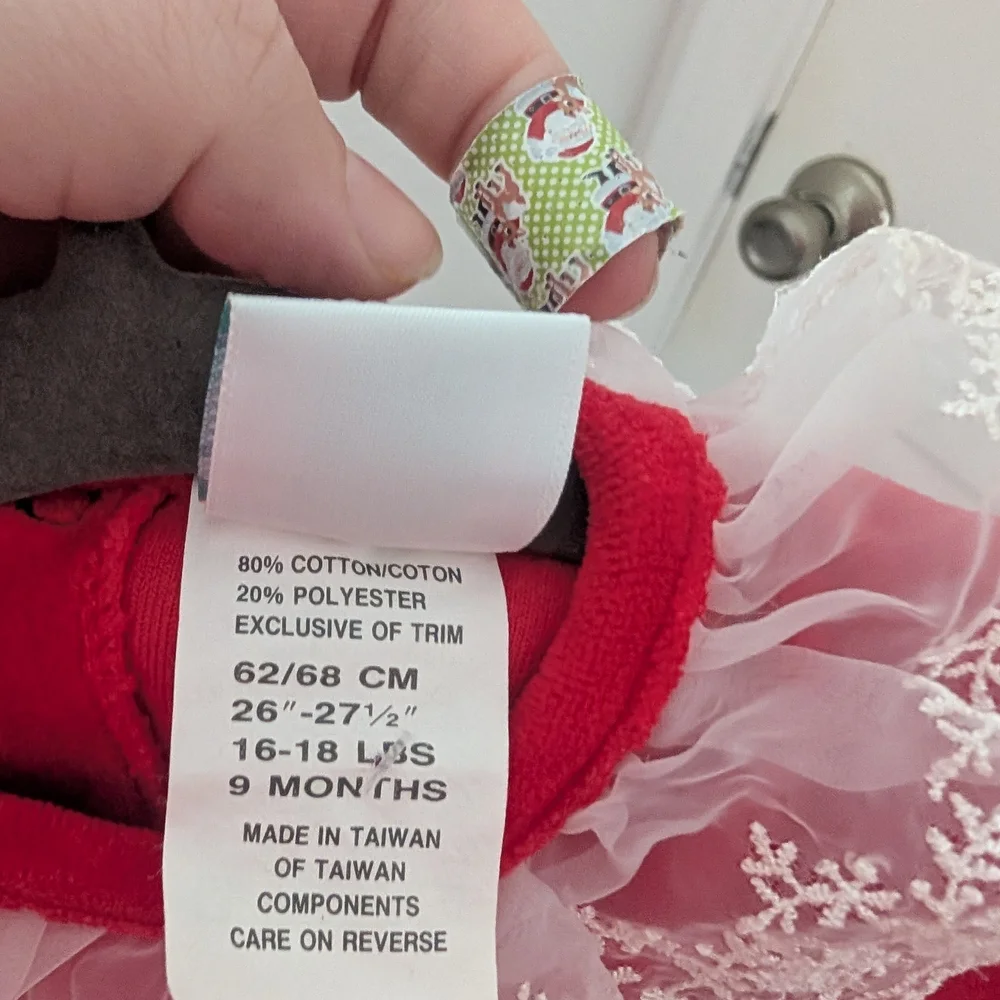 $ Vintage‎ Little Me Red Velour Footie With Lace And Bow Detail